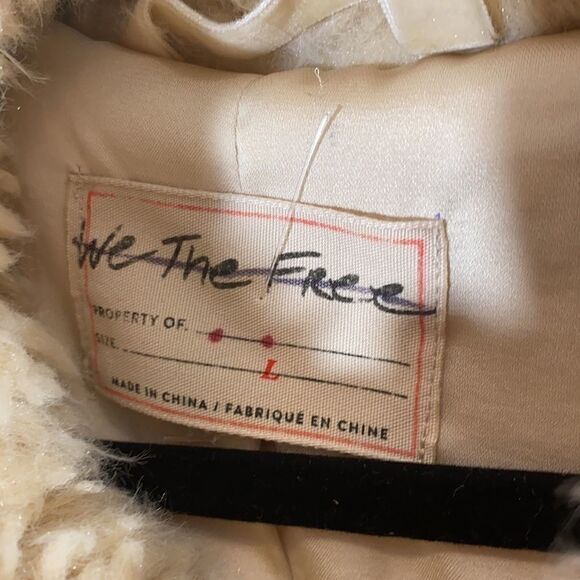 WE THE FREE ANGELINA EMBELLISHED TEDDY COAT CREAM - Picture 8 of 14